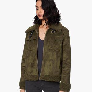 MOTHER Denim NEW Four Corners Bomber Jacket Sherpa Size X-Small NWT